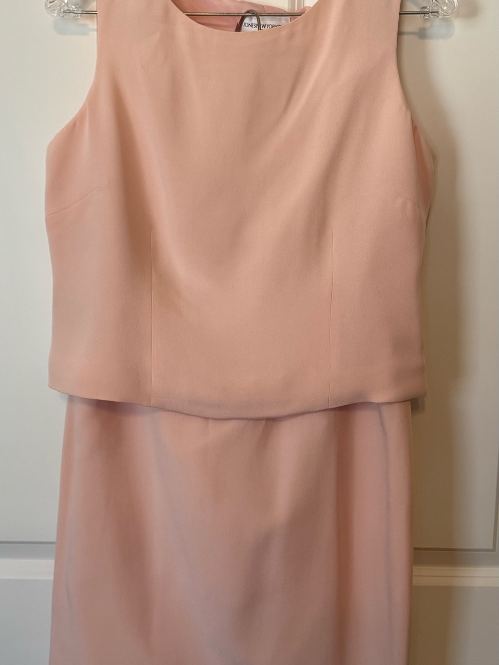 Jones New York Sleeveless Light Blush Shift Dress Silk